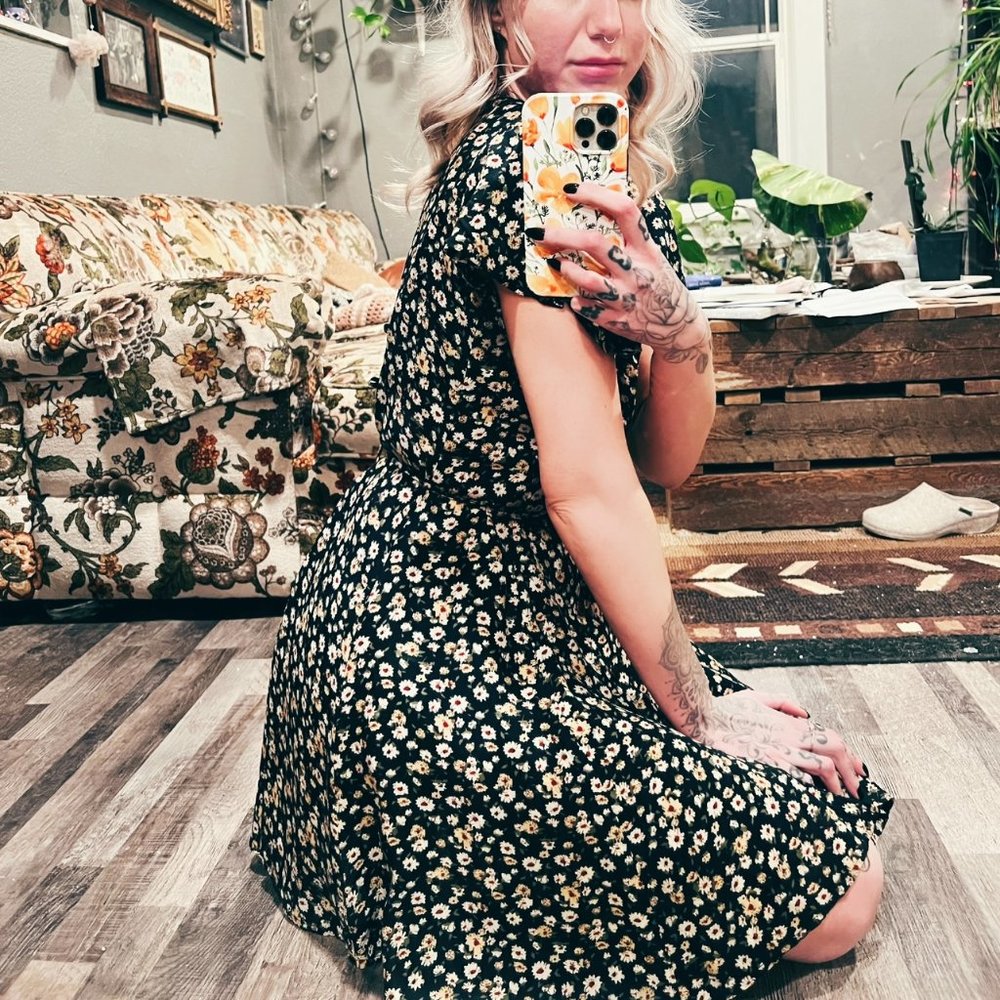 Rampage Ditsy Floral Vintage Babydoll Dress